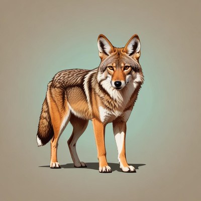 A proud coyote gazes at the camera