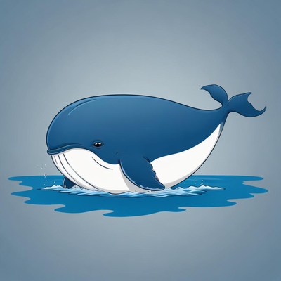 A whale swims through the ocean