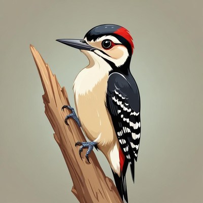 A woodpecker perches on a branch