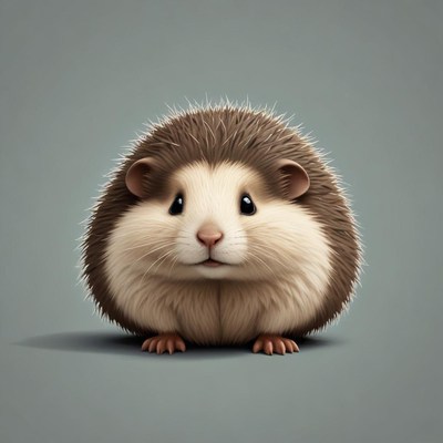 A cute hedgehog sits on a blue background