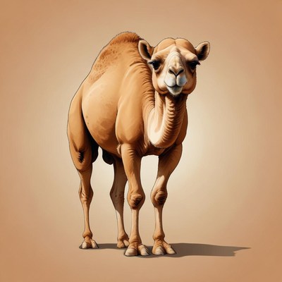 A camel stands tall in the desert