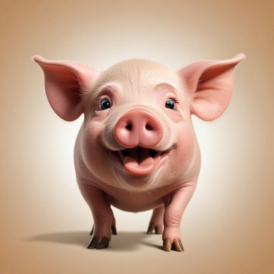 A happy pig smiles for the camera