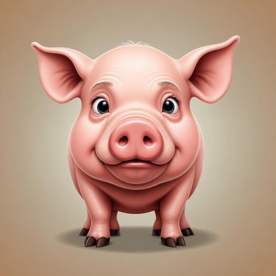 A cute piglet smiles for the camera