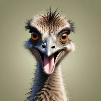 A happy emu smiles for the camera