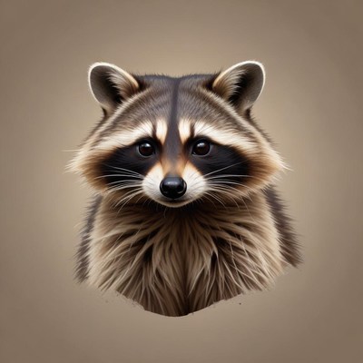 A raccoon looks directly at the camera