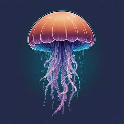 A vibrant jellyfish floats in the ocean