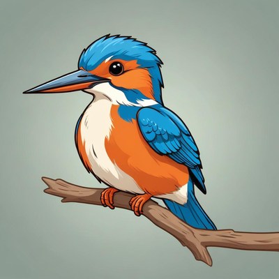 A kingfisher perched on a branch