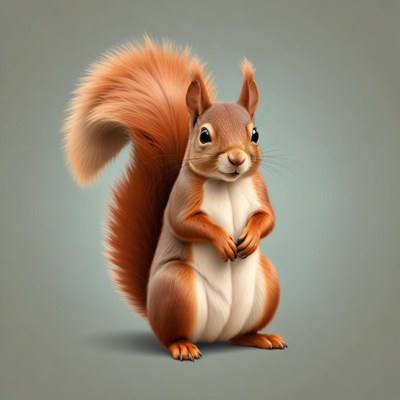 A red squirrel poses for the camera