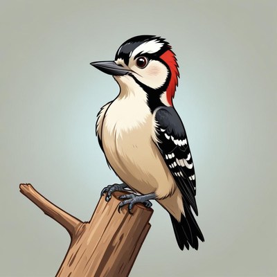 A woodpecker perches on a branch