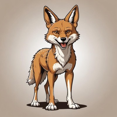 A cartoon fennec fox smiles at the camera