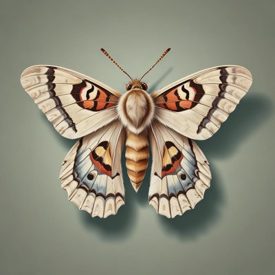 Illustration of a butterfly with wide-open wings