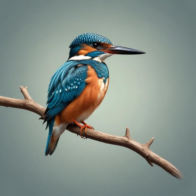 A colorful kingfisher perches on a branch