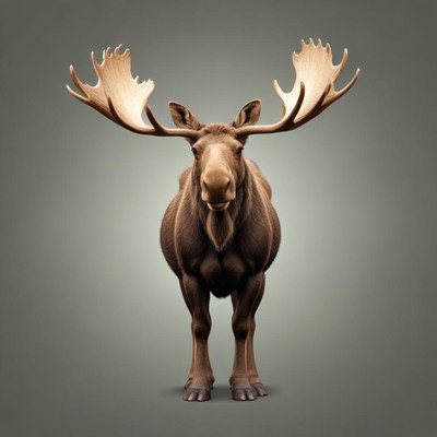 A moose stands facing the camera