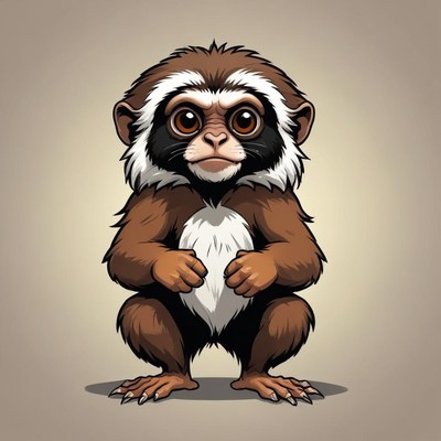 A cartoon monkey stands with its hands on its hips