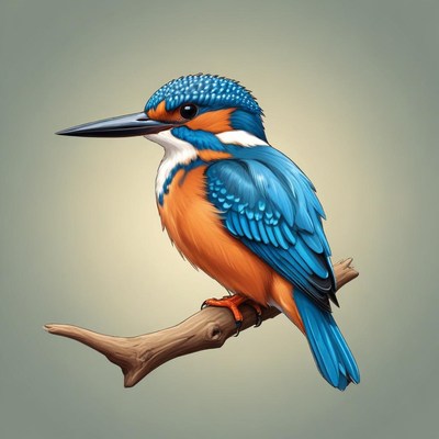 A common kingfisher perches on a branch