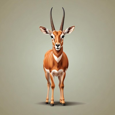 Thomson's gazelle against a light green backdrop