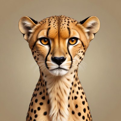 A cheetah stares directly at the camera