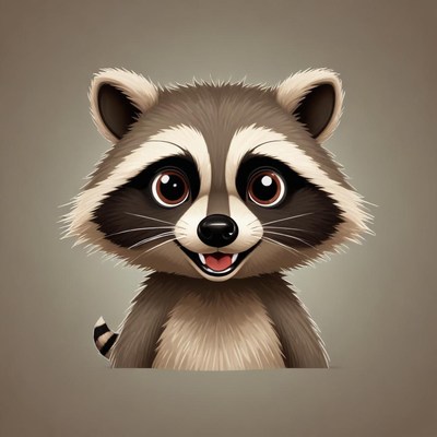 A happy raccoon smiles for the camera