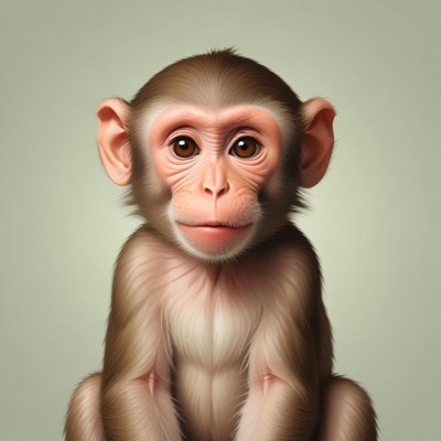 A young monkey sits with its arms crossed