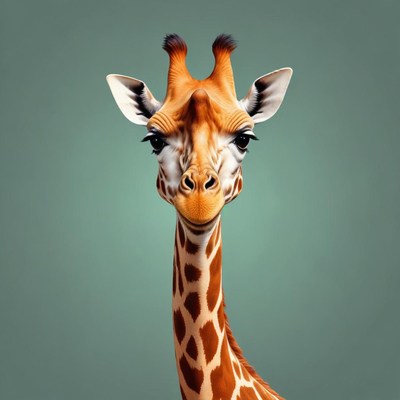 A giraffe stares directly at the camera