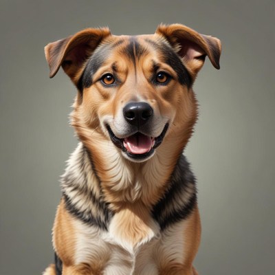 A happy dog smiles for the camera