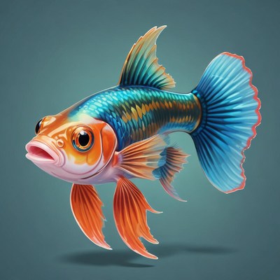 A colorful fish swims through the water