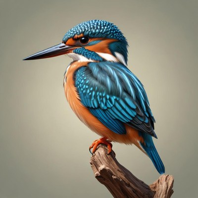 A kingfisher perches on a branch