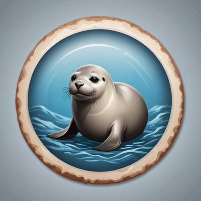 A young seal floats in the ocean