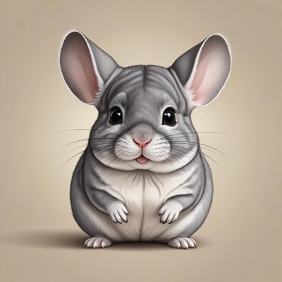 A cute chinchilla sits and smiles