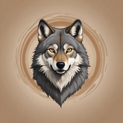 A gray wolf looks directly at the viewer