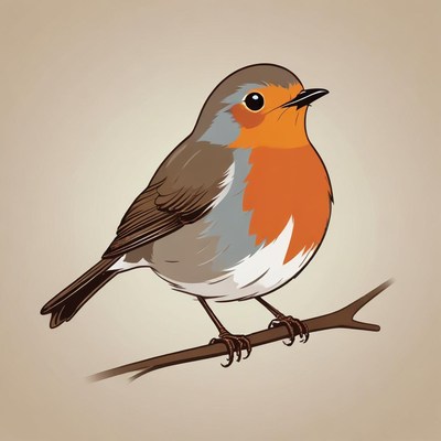 A robin perches on a branch