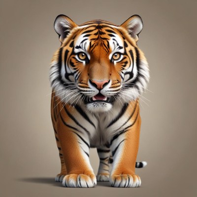 A tiger stares intensely at the camera