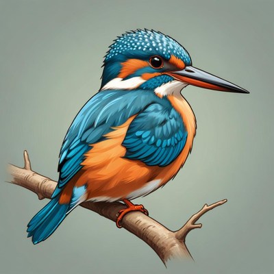 A colorful kingfisher perched on a branch