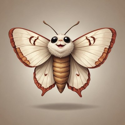 A white butterfly with brown stripes poses cutely