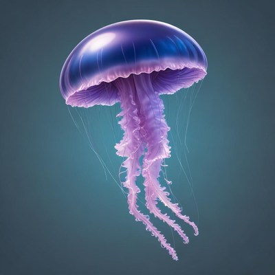 A purple jellyfish floats in the water