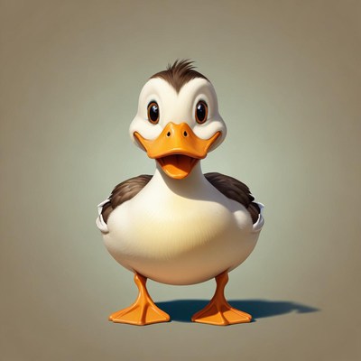 Cute 3D baby duck smiling