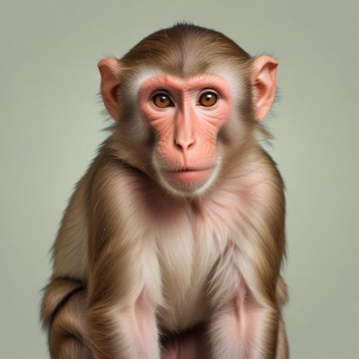 A young monkey stares intently at the camera