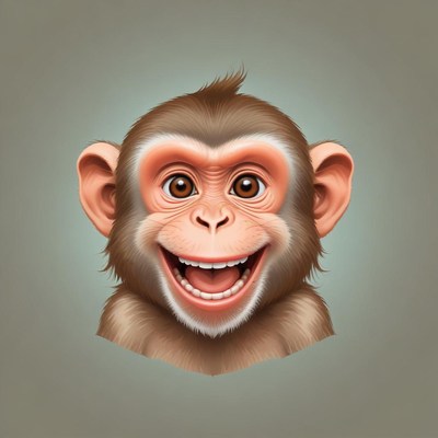 A happy monkey smiles widely for the camera