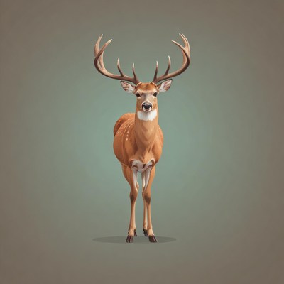A buck stands tall with large antlers
