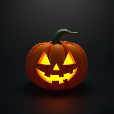 A carved pumpkin with a lit candle inside