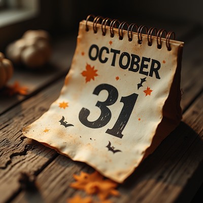 A calendar page shows october 31st