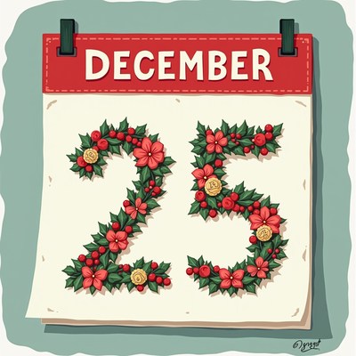 A calendar page shows december 25th