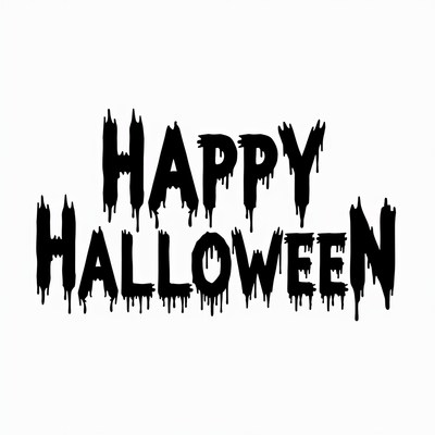 Happy halloween message with dripping letters