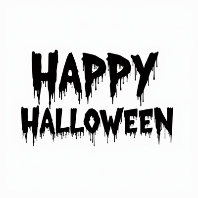 Happy halloween greeting with dripping letters