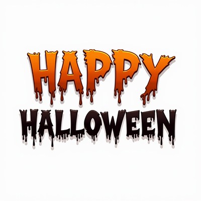 Spooky halloween with dripping orange and black font
