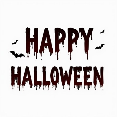 Happy halloween greeting with dripping blood font