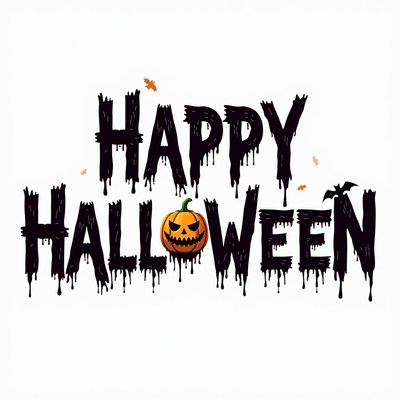 Happy halloween with a dripping jack-o'-lantern