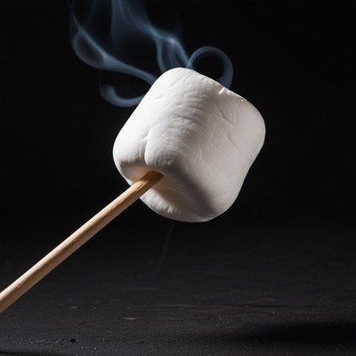 A toasted marshmallow on a stick