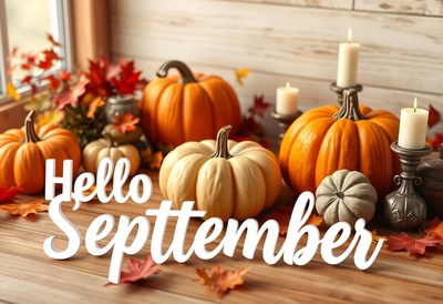 Pumpkins and candles welcome september