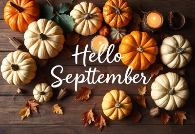 Pumpkins and leaves mark september's arrival